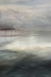 Paysage hivernal brumeux