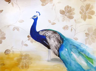 Élégant paon bleu