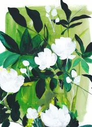 Fleurs blanches luxuriantes