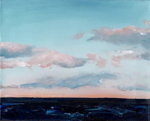 Horizon océanique aux couleurs pastel