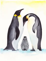 Portrait de famille de manchots