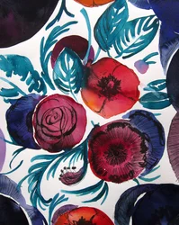 Aquarelle florale aux couleurs vives