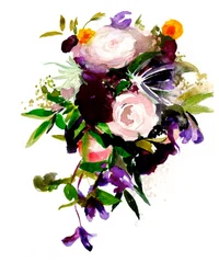 Bouquet floral aux couleurs vives peint à l