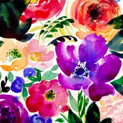 Fleurs aux couleurs vives peintes à l