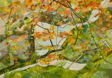 Autumn Honister Stream, 2018 (collage de papier peint à l