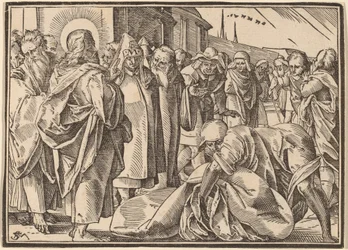 Le paralytique guéri par le Christ prend sa palette