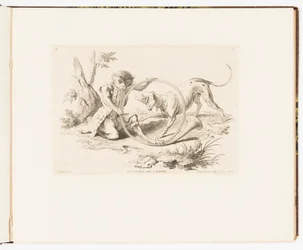 Planche 2, Le Corps de Chasse, Singeries ou différentes actions de la vie humaine représentées par des singes