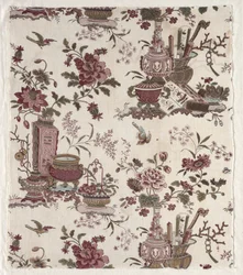 Fragment de coton imprimé à la planche de bois