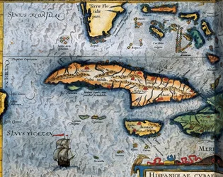 Carte de la mer des Caraïbes par Christophe Plantin