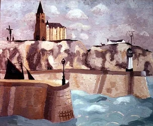 Église sur la falaise, Dieppe, 1929