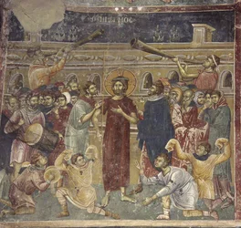 La Dérision de Jésus scène des musiciens, vers 1317