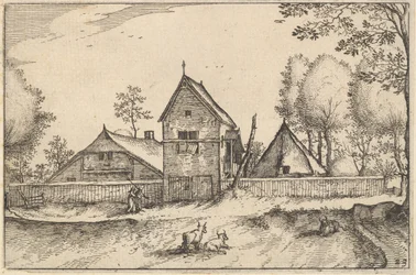 Grande ferme fortifiée, planche 23 de Regiunculae et Villae Aliquot Ducatus Brabantiae, vers 1610