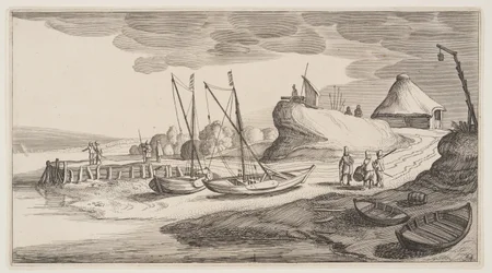 Bateaux à terre près d