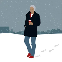Café dans la neige