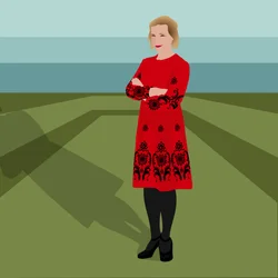 Portrait de Lucy Worsley, historienne anglaise, auteure, conservatrice en chef adjointe des palais royaux historiques et présentatrice de télévision