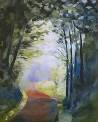 Sentier forestier ensoleillé