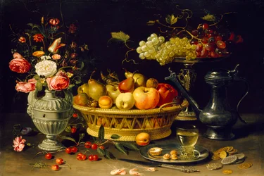 Nature morte de fruits et de fleurs, 1608-1621