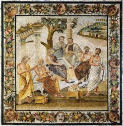 Académie platonicienne. Mosaïque de Pompéi, Ier siècle av. J.-C.