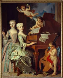 Adelaide de Gueidan et sa sœur au clavecin