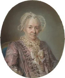 Dame âgée en robe de soie mauve