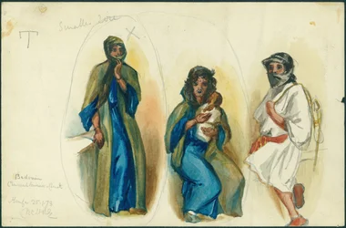 Brûleurs de charbon bédouins, Mont Carmel, près de Haïfa, 1873
