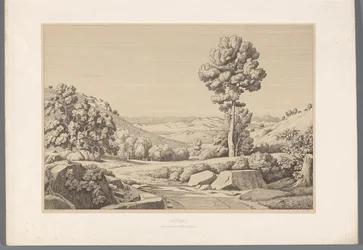 Paysage avec chemin (Vues des sites les plus célèbres de la Grèce antique)