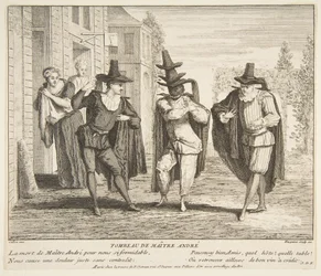 La mort de Maître André. Créateurs : Claude Gillot, Jacques Gabriel Huquier