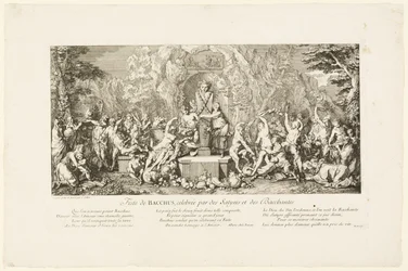 Fête de Bacchus célébrée par les satyres et les bacchantes
