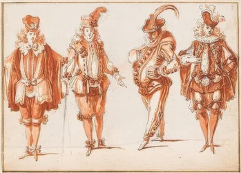Quatre figures costumées