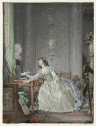 Intérieur avec un portrait d