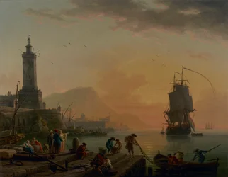 Port méditerranéen. Calme plat, quiétude du soir.