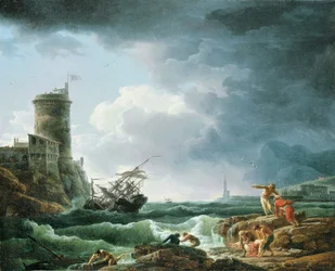 Une tempête avec naufrage près d