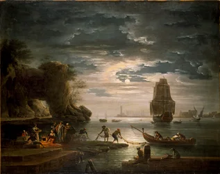 Scène côtière La nuit, 1750s