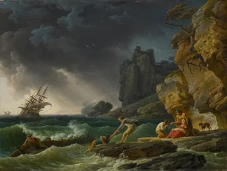 Mer agitée avec naufrage, 1780