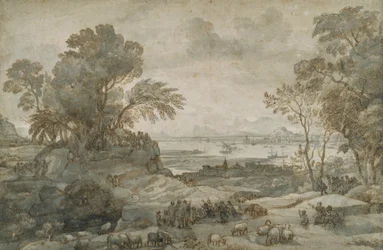 Paysage avec le Christ prêchant le Sermon sur la Montagne