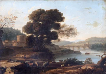 Paysage pastoral avec le Ponte Molle, Rome