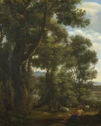 Paysage avec chevrier et chèvres