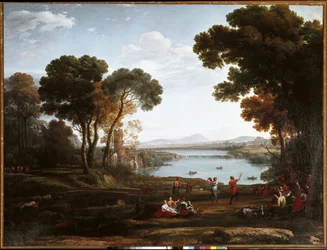 Paysage avec des figures dansantes