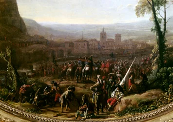 Louis XIII forçant le Pas de Suse près de Turin, défendu par les forces du duc de Savoie en 1629 (détail)