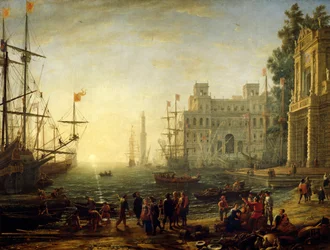 Port de mer avec la Villa Médicis