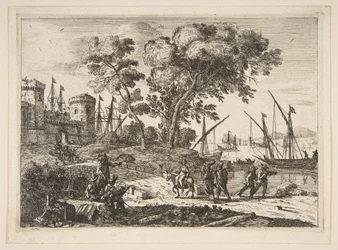 Scène côtière avec un artiste, vers 1638-41