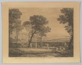 Danse sous les arbres Paysage avec danse rurale, 1742
