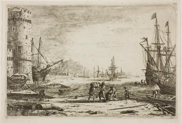 Port avec une grande tour
