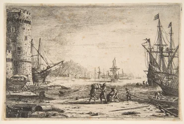 Port avec une grande tour
