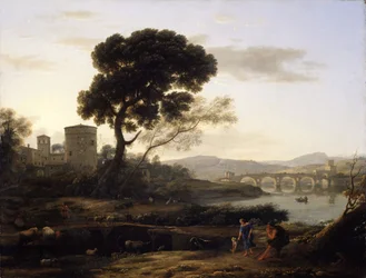 Paysage près de Rome avec vue sur le Ponte Molle