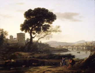Paysage près de Rome avec vue sur le Ponte Molle, 1645
