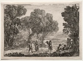 Paysage avec une danse de campagne petite plaque, vers 1637