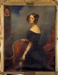 Portrait de la duchesse de Valencay, comtesse de Talleyrand Périgord née Anne Louise de Montmorency (1810-1855) par Claude Marie Dubufe (1790-1864). 19e siècle