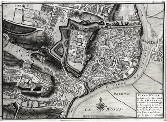 Atlas 131 F fol.8 Carte de Saintes, capitale de Saintonge, du Recueil des Plans de Saintonge, 1716