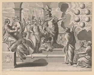 Allégorie avec soldats et le blason des Médicis